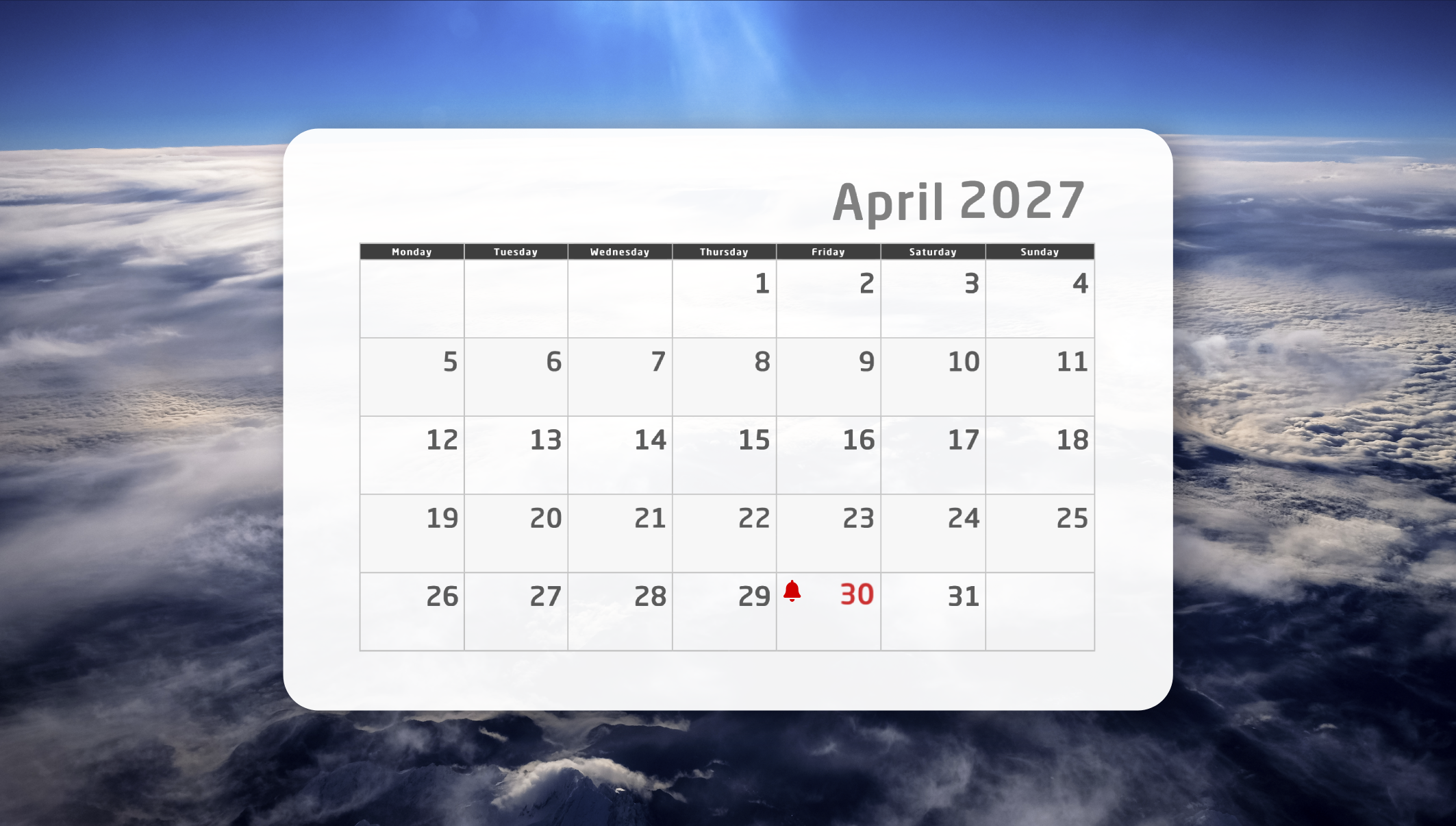 Deadline collins receiver update Calendar for April 30 2027