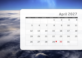 Calendar for April 30 2027 