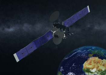 Satellite orbiting over the earth