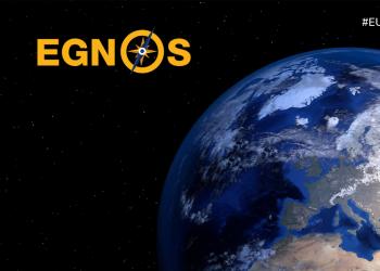 EGNOS Logo and earth in space
