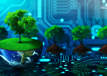 Half earth with tree in circuit